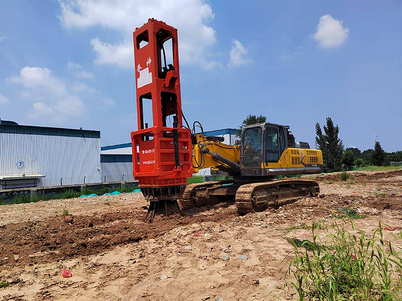 The sixth generation of rapid impact compactor at the construction site